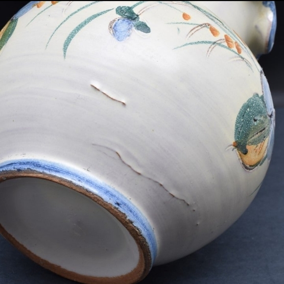 Hand Painted Floral Terracotta Vase, 5" - Picture 9 of 9